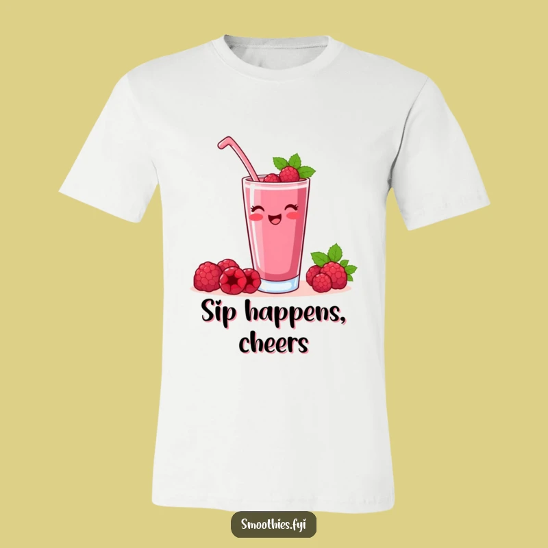 Funny Raspberry Smoothie Toast T-Shirt: Wear Your Celebration with Cartoon Cheer