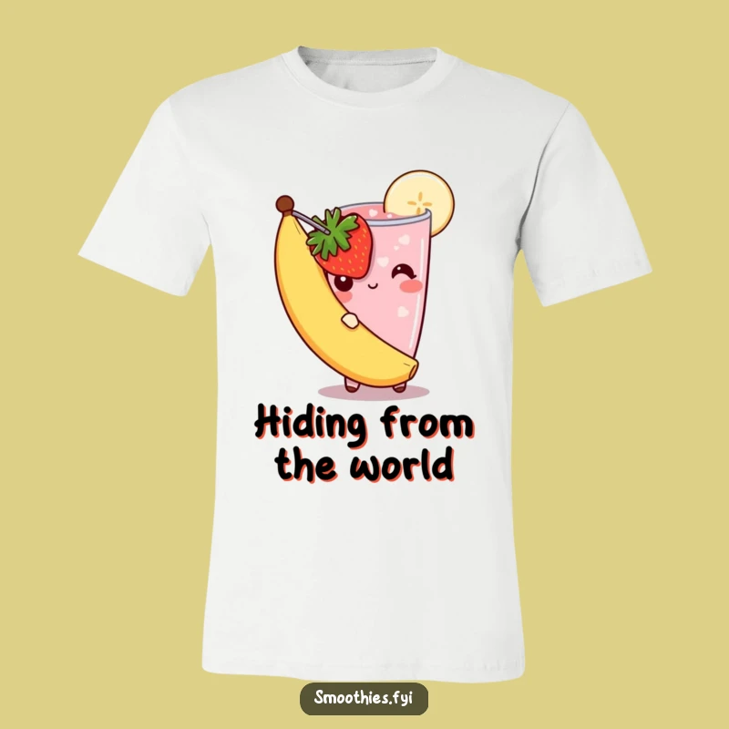 Funny Shy Smoothie T-Shirt: Berry Bashful Style, Cute Fruit Tee, Great Gift!