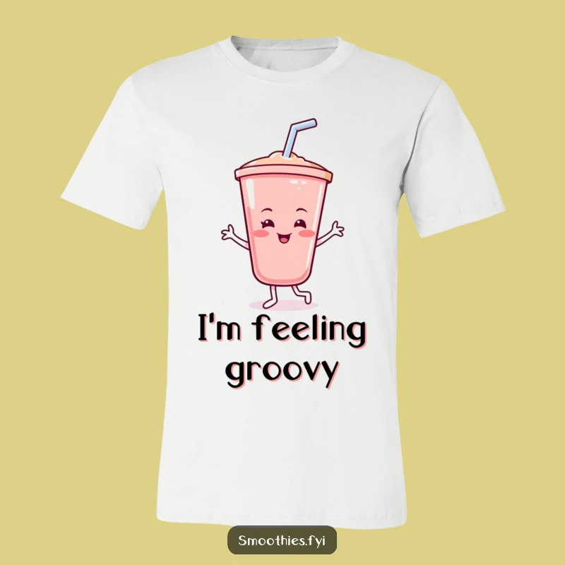Funny Smoothie Cup T-Shirt: Dancing Drink Humor, Vibrant Style, Great Gift!