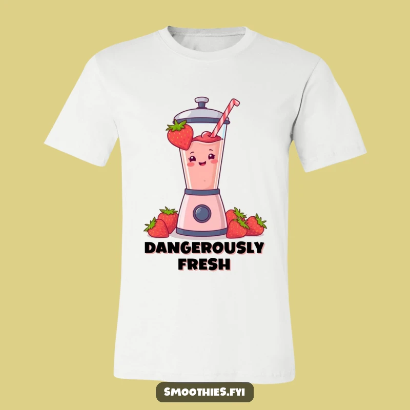 Funny Strawberry Smoothie Explosion Tee: Hilarious Fruit Blast T-Shirt Gift