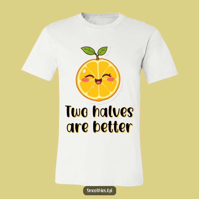 Funny Tangerine Wink T-Shirt - Wearable Citrus Humor for a Zesty Look