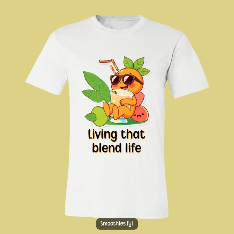 Funny Orange Character T-Shirt: Sunglasses Vibes, Ultimate Cool Smoothie Lover Tee