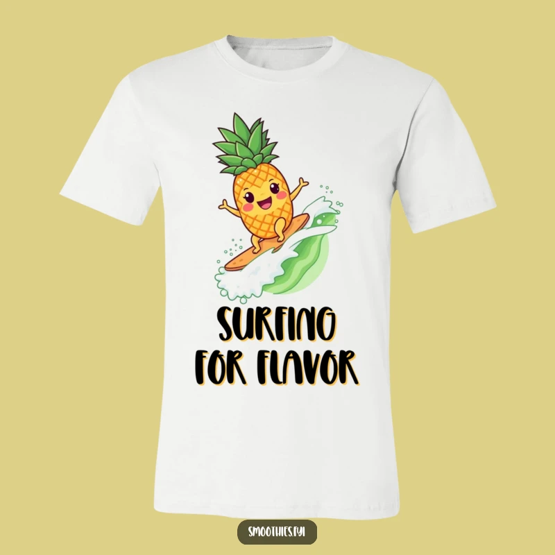 Funny Pineapple Surfer T-Shirt - Playful Tropical Character Tee for Beach Lovers