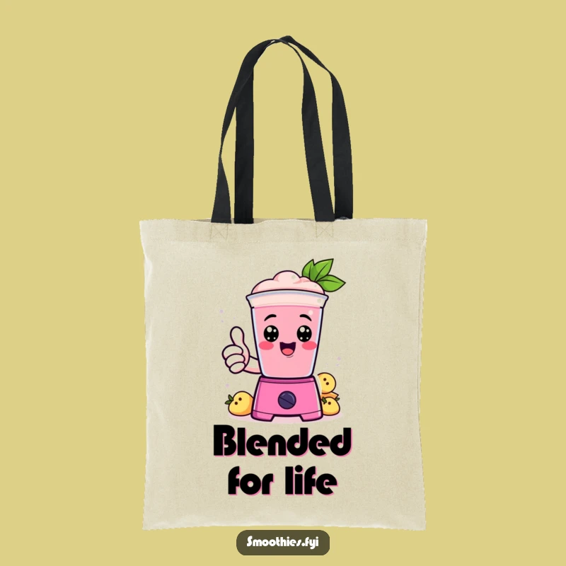 Funny Kawaii Smoothie Blender Thumbs Up Tote Bag - Whimsical Drink Lover Funny Gift
