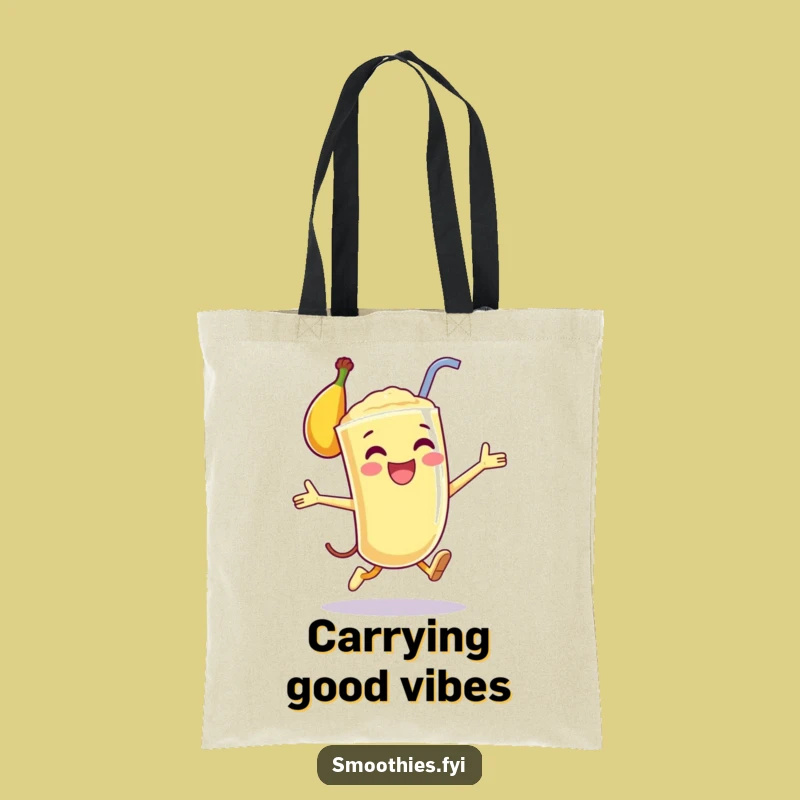 Funny Banana Smoothie Leap Tote Bag - Happy Character Accessory Funny Gift