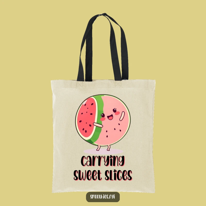 Funny Kawaii Watermelon Cartwheel Tote Bag - Stylish & Humorous Fruit Accessory
