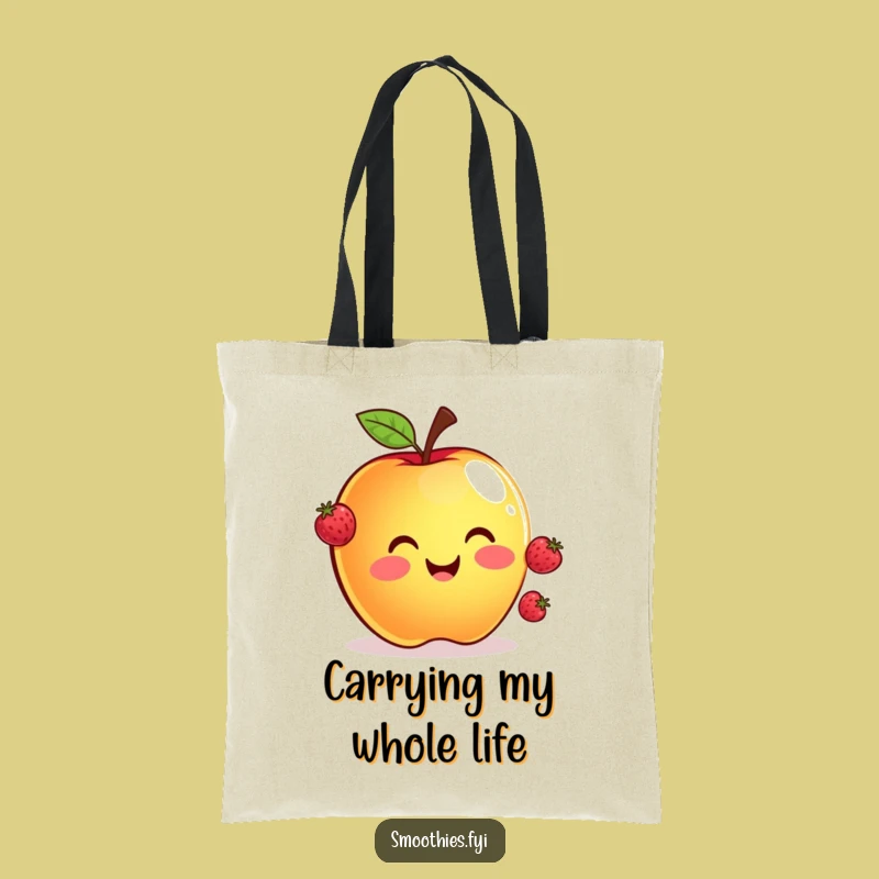Funny Apple Juggling Berries Tote Bag - Carry Your Groceries with Glee