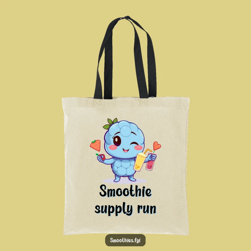 Funny Blueberry Juggling Tote Bag: Carry Your Essentials with Smoothie Style
