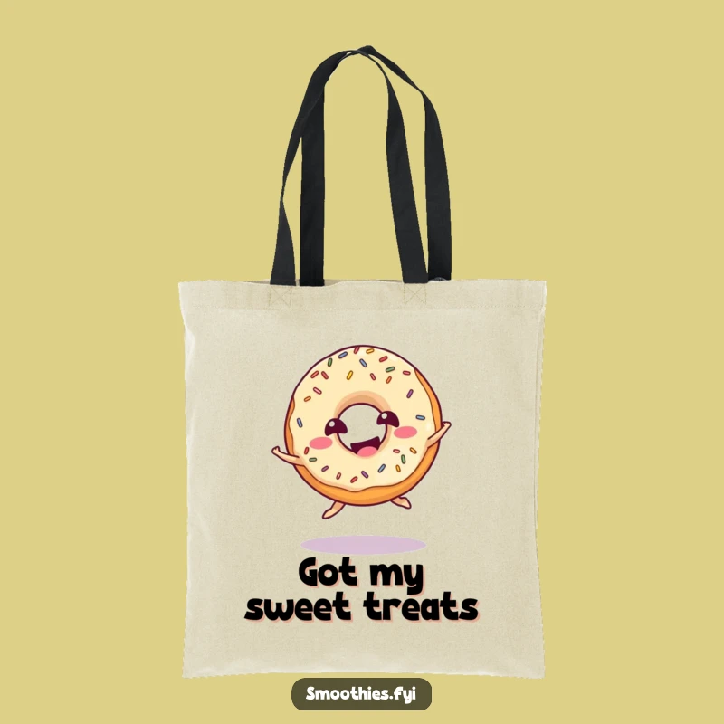 Funny Donut Jump Tote: Giggling Character Bag for Everyday Fun