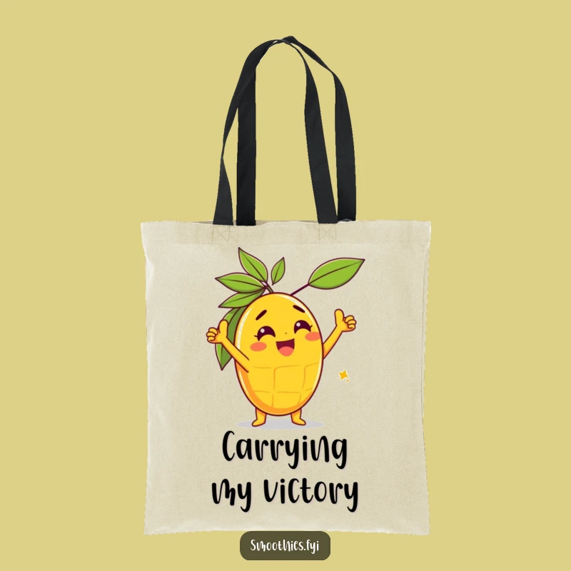 Funny Gleeful Mango Triumph Tote Bag: Carry Your Success with Pride