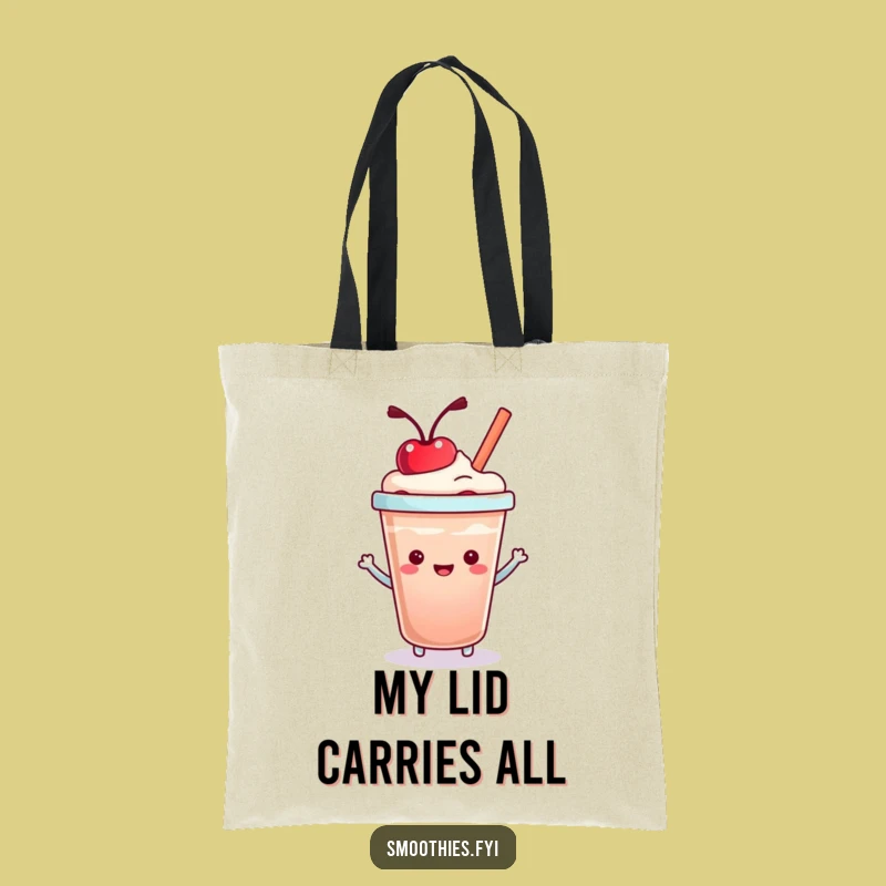Funny Kawaii Smoothie Cup Tote Bag - Carry Your Fun & Essentials!