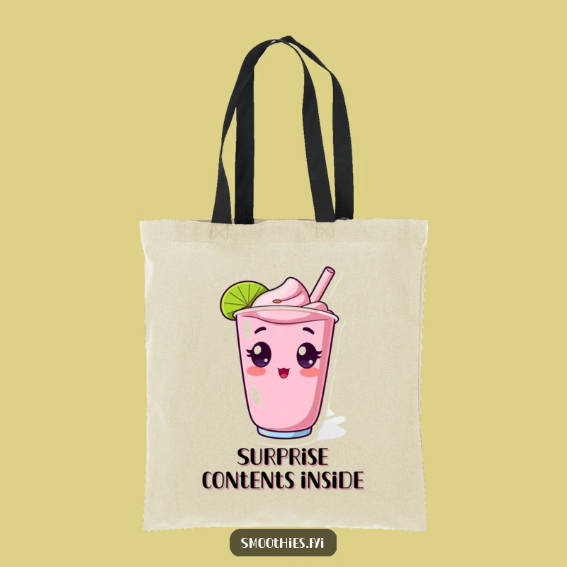 Funny Kawaii Smoothie Surprise Tote Bag - Carry Your Shock and Refreshments