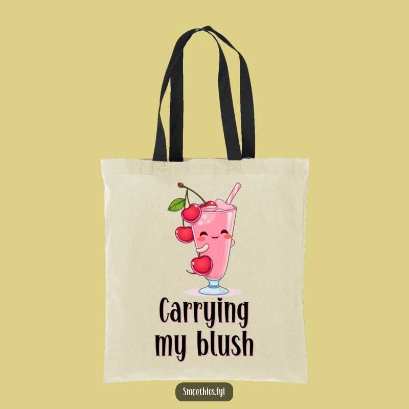 Funny Shy Cherry Tote Bag - Carry Your Essentials with Sweetness