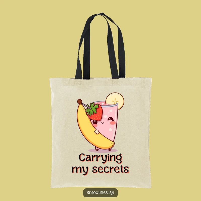 Funny Shy Smoothie Tote Bag: Carry Your Sweetness, Peek with Style, Awesome Gift!