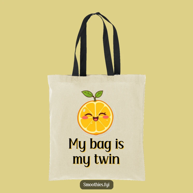 Funny Tangerine Wink Tote Bag - Carry Your Essentials with Citrus Charm