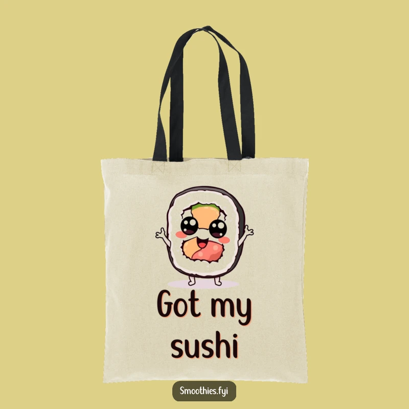 Funny Sushi Jig Tote: Googly-Eyed Character Bag for Everyday Fun