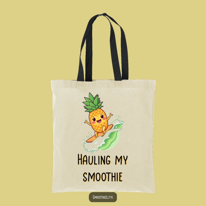 Funny Pineapple Surfer Tote Bag - Durable Tropical Character Bag for Beach Essentials