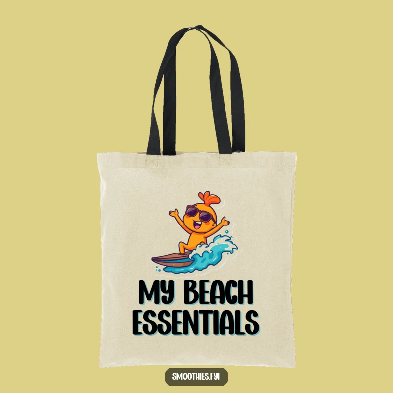 Funny Joyful Orange Wave Tote Bag: Carry Your Sunshine and Smiles