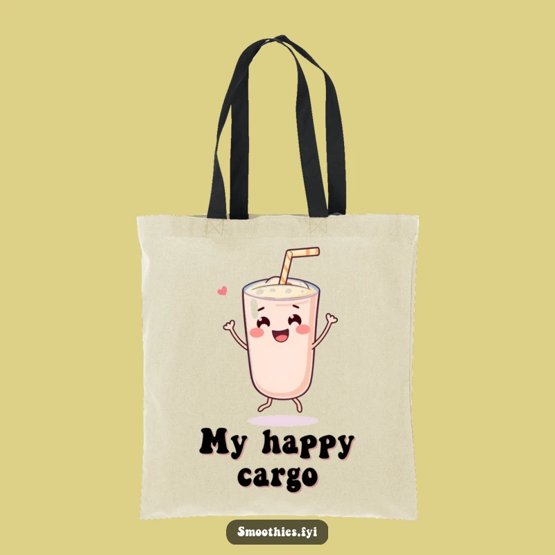 Funny Dancing Kawaii Smoothie Tote Bag: Carry Your Happiness Around