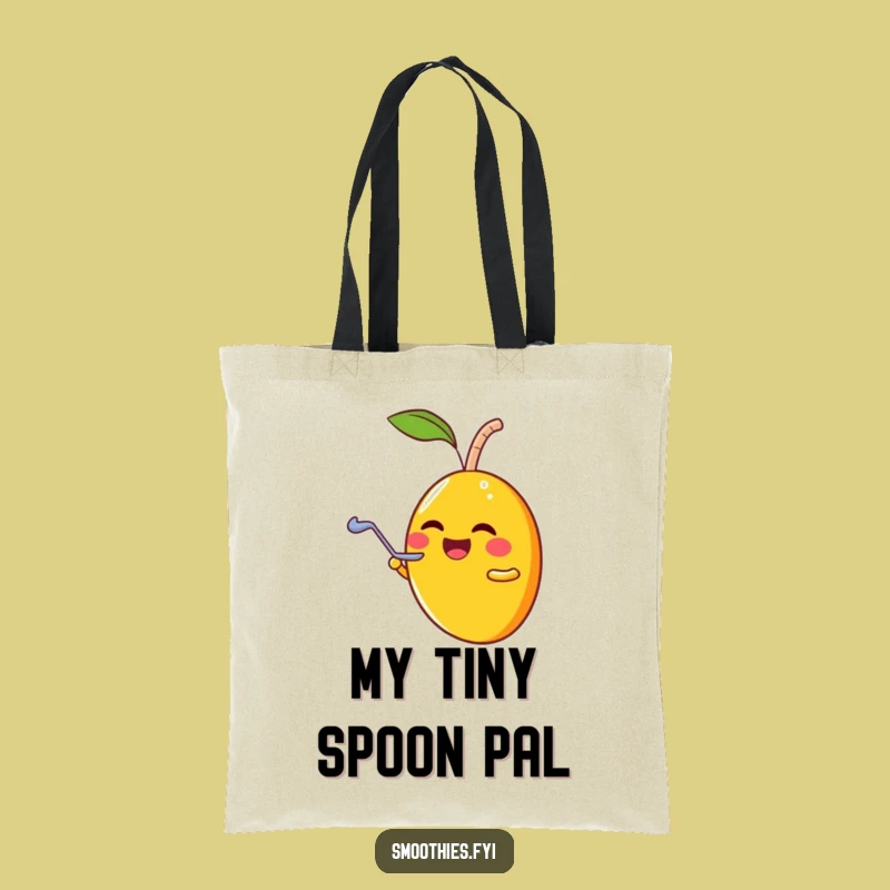 Funny Mango Smoothie Spoon Tote Bag - Durable Fruit Character Bag for Sharing Goodies