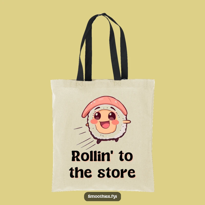 Funny Sushi Speed Tote Bag - Smiling Character Bag for Busy Bees